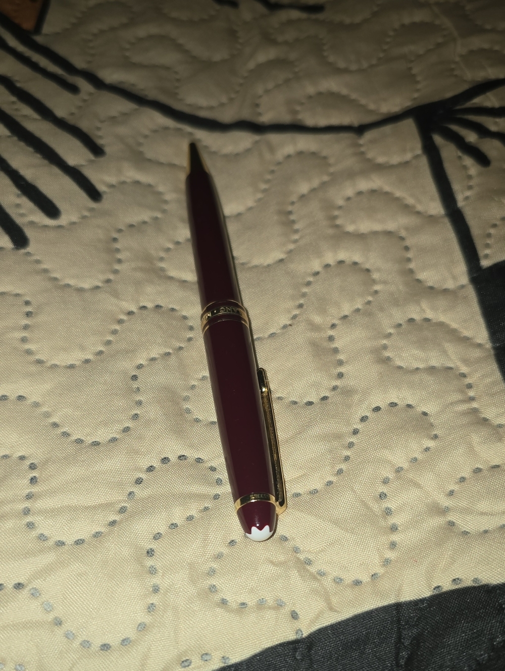 Montblanc Burgundy and Gold Ballpoint Pen